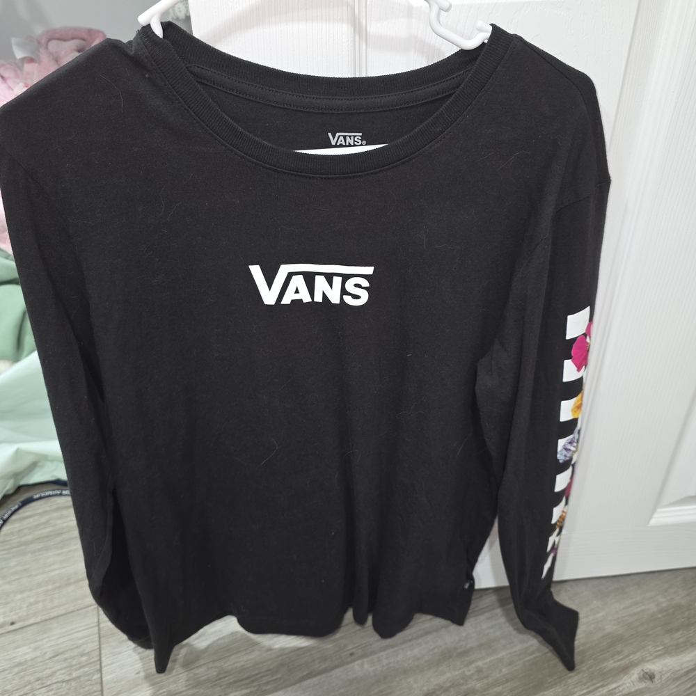 Vans Black Long Sleeve with Colorful Sleeve Accents